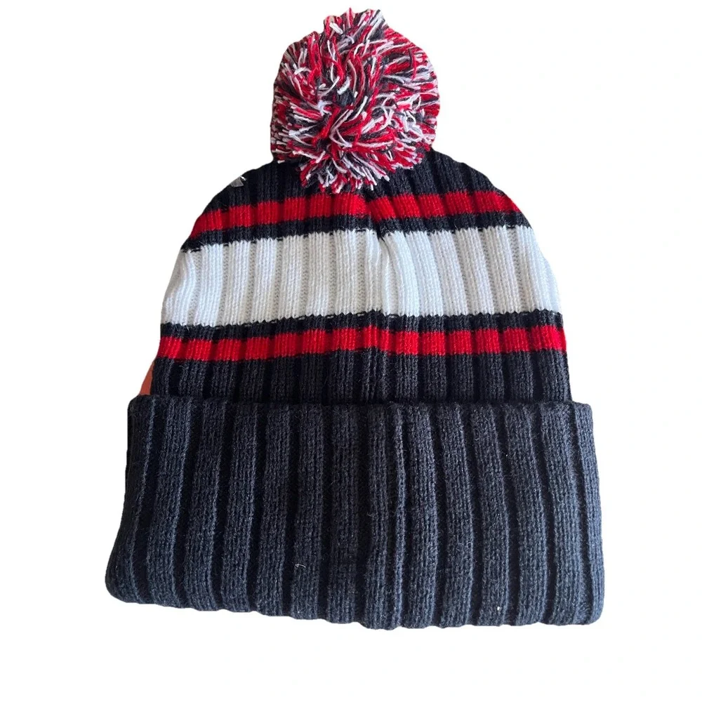Atlanta Braves 47 Striped Winter Beanie MLB Hat Cap Red White Navy NEW w/ Tags!!